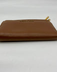 Michael Kors Brown Pebbled Leather Double Zip Wristlet