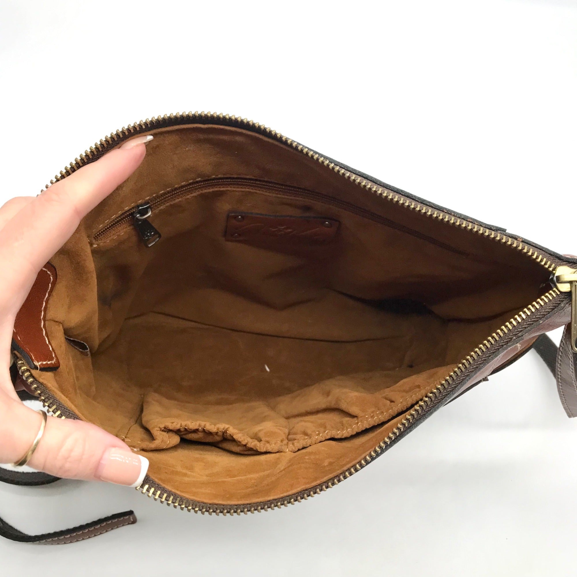 Patricia Nash Tan Heritage Leather Aveley Crossbody