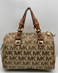 Michael Kors Khaki Monogram Canvas Grayson Satchel Bag