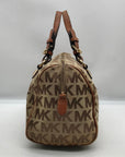 Michael Kors Khaki Monogram Canvas Grayson Satchel Bag
