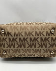 Michael Kors Khaki Monogram Canvas Grayson Satchel Bag