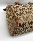 Michael Kors Khaki Monogram Canvas Grayson Satchel Bag