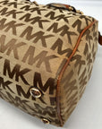 Michael Kors Khaki Monogram Canvas Grayson Satchel Bag