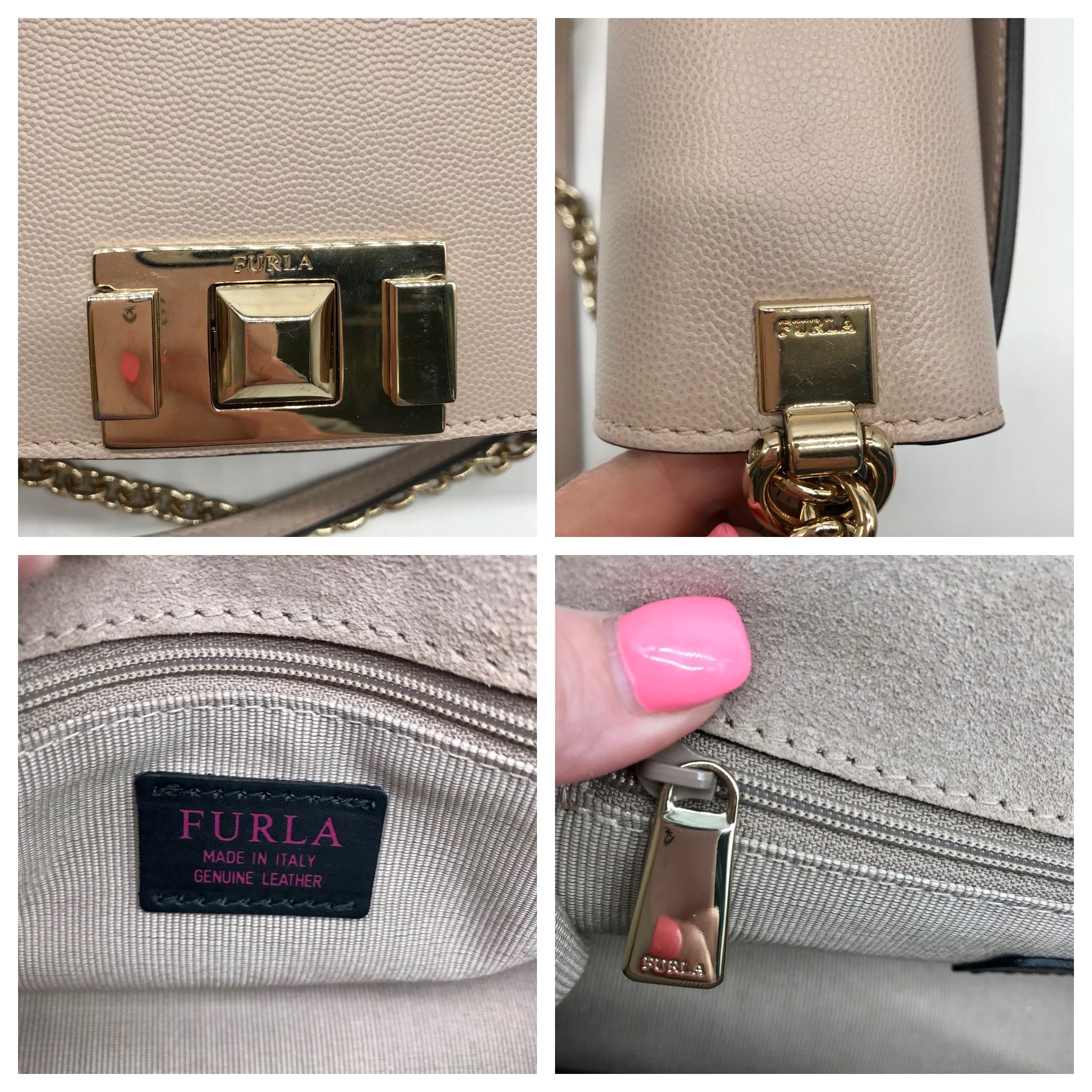 Furla Blush Leather Mimi Crossbody Bag