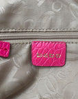 Bebe Tan and Pink Monogram Canvas Shoulder Bag