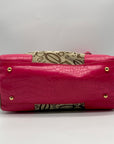 Bebe Tan and Pink Monogram Canvas Shoulder Bag