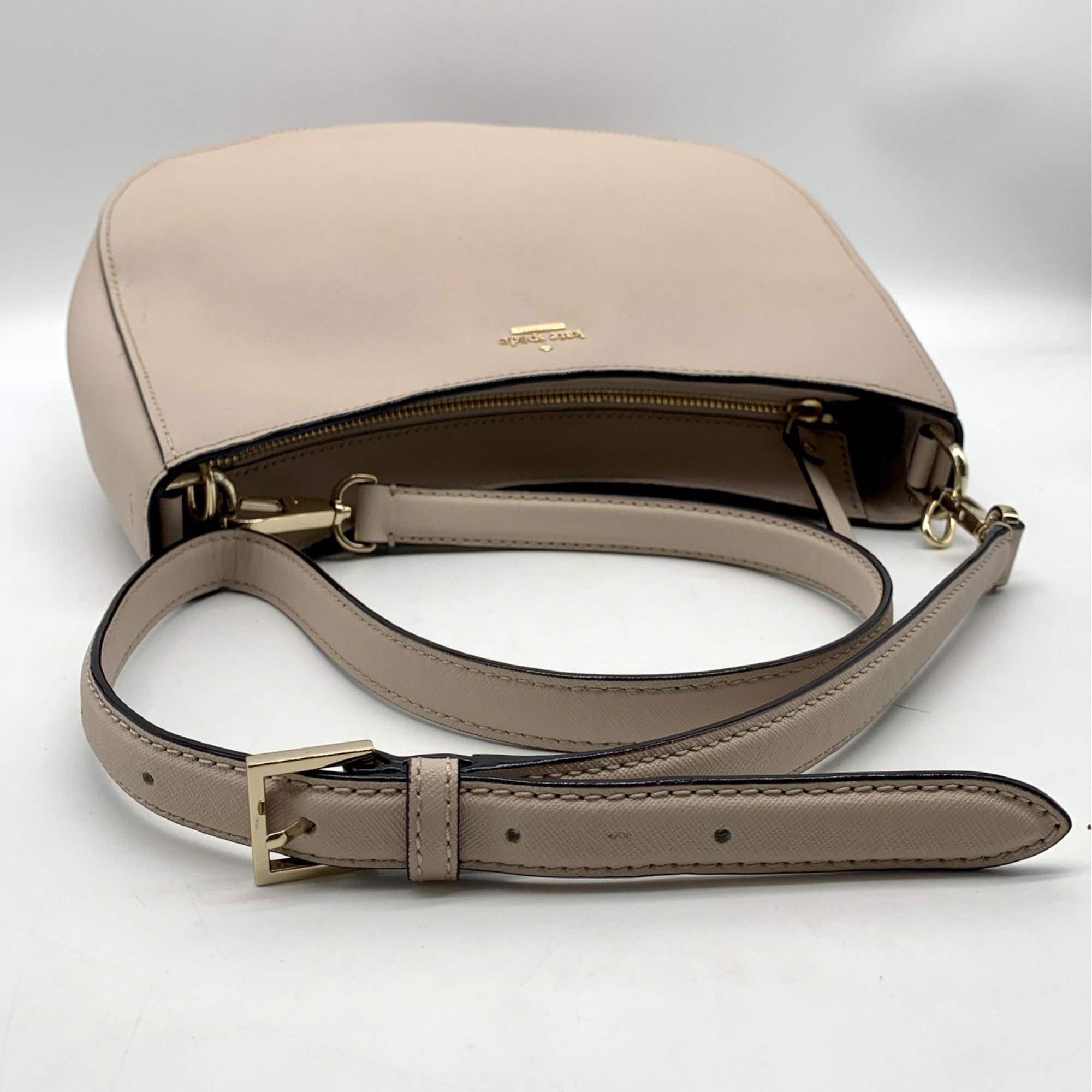 Kate Spade Warm Cement Saffiano Leather Staci Crossbody Bag