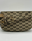 Michael Kors Khaki Coated Canvas And Leather Belt Bag