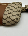 Michael Kors Khaki Coated Canvas And Leather Belt Bag