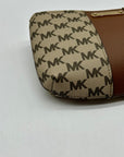 Michael Kors Khaki Coated Canvas And Leather Belt Bag