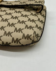 Michael Kors Khaki Coated Canvas And Leather Belt Bag