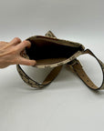 Michael Kors Khaki Coated Canvas And Leather Belt Bag
