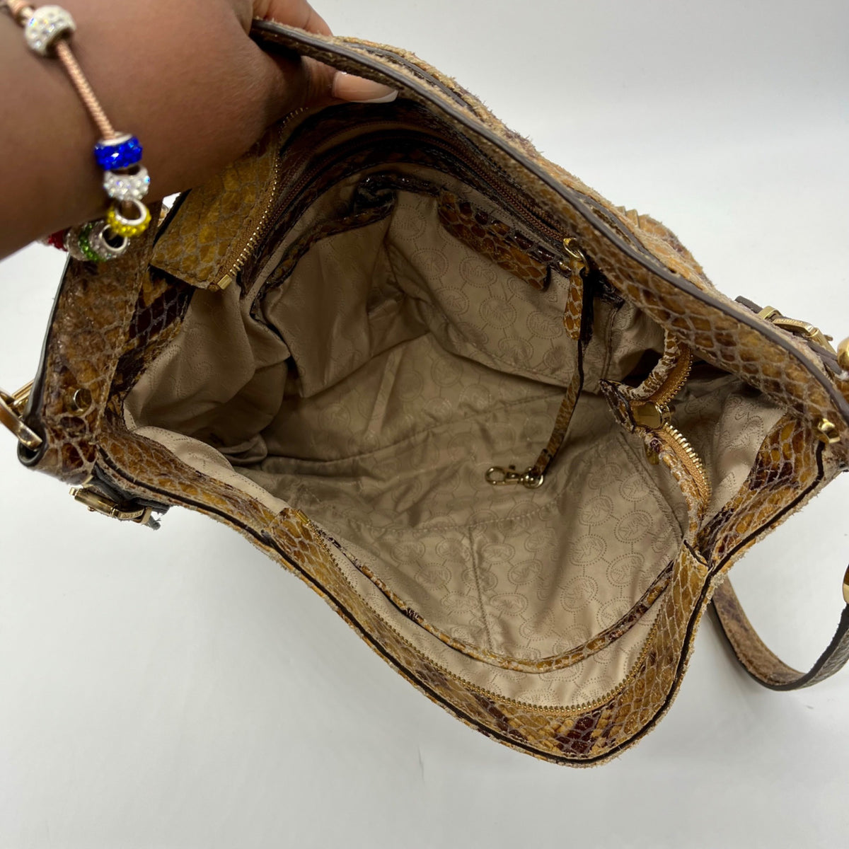 Michael Kors Snakeskin Embossed Shoulder Bag
