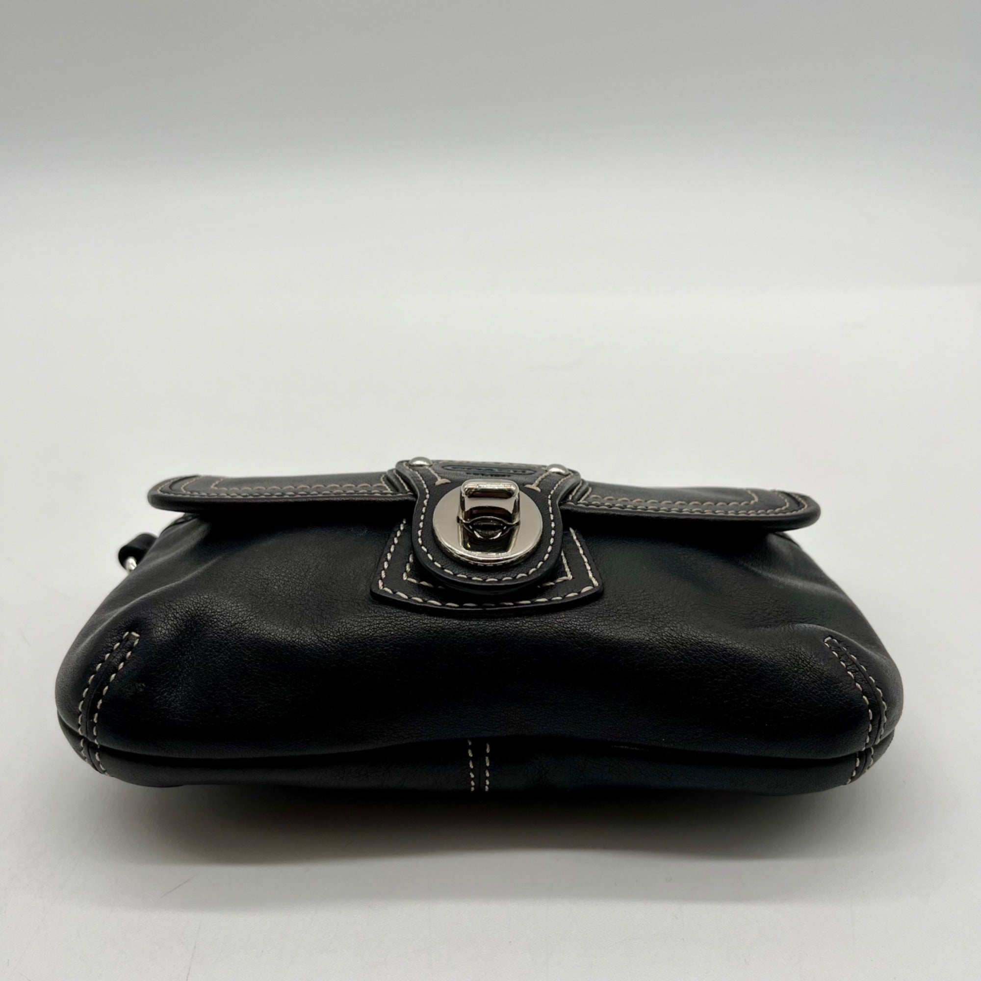 Coach Legacy Black Leather Wristlet