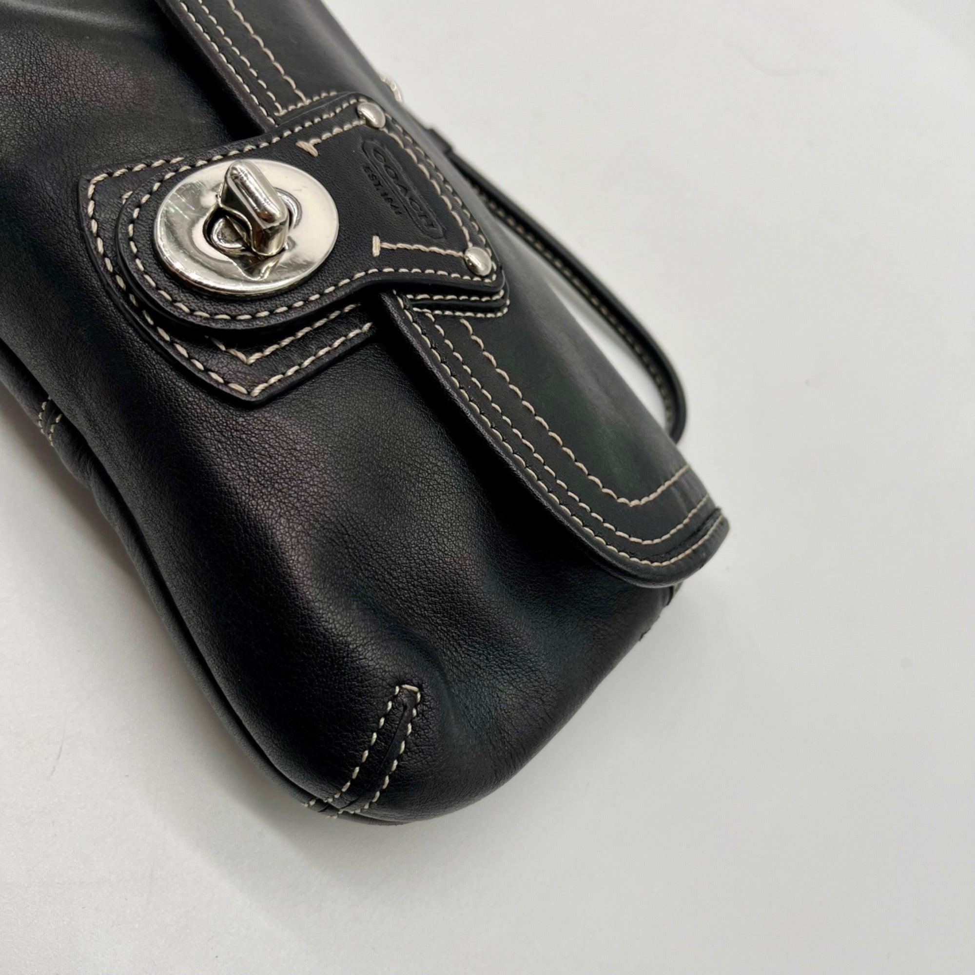 Coach Legacy Black Leather Wristlet