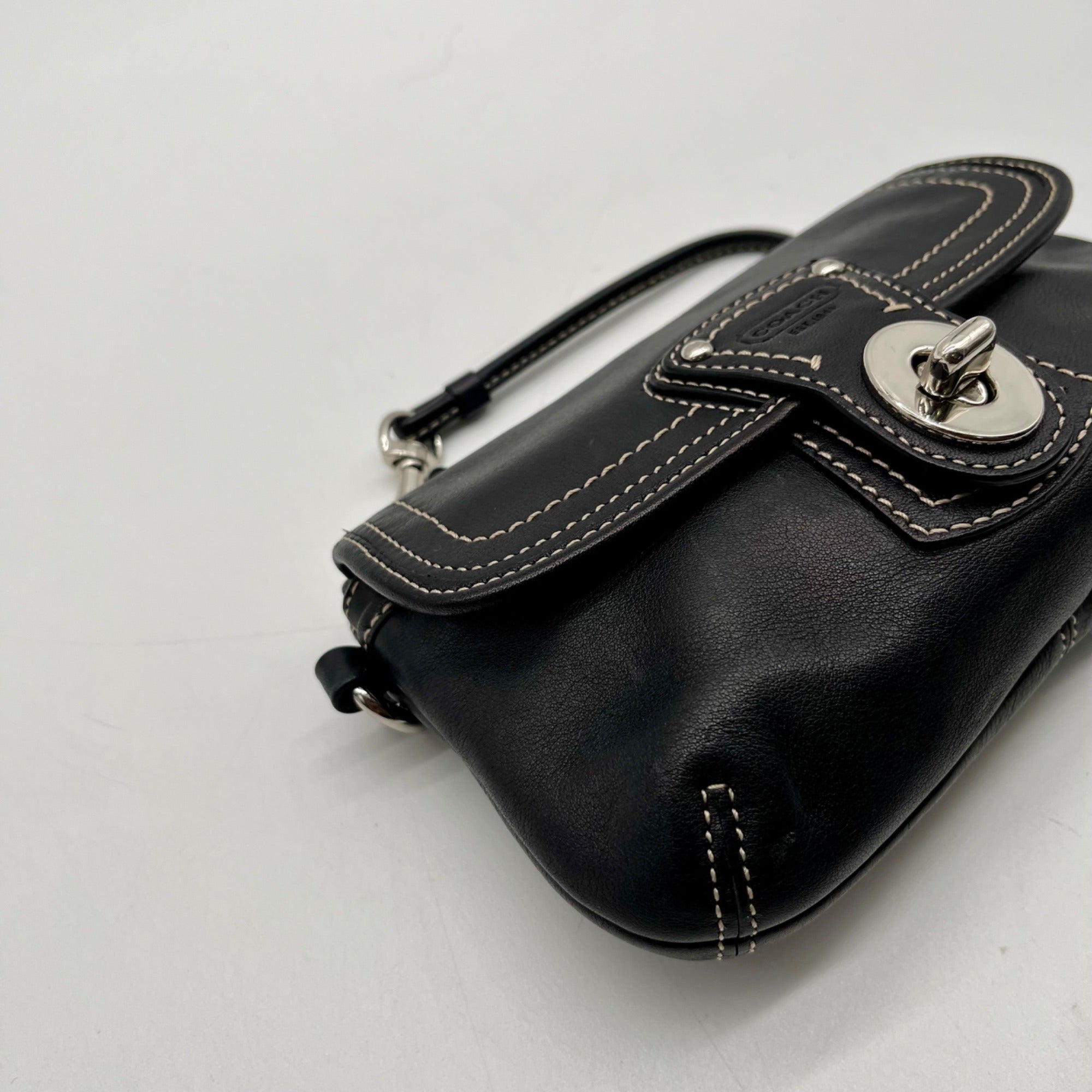 Coach Legacy Black Leather Wristlet