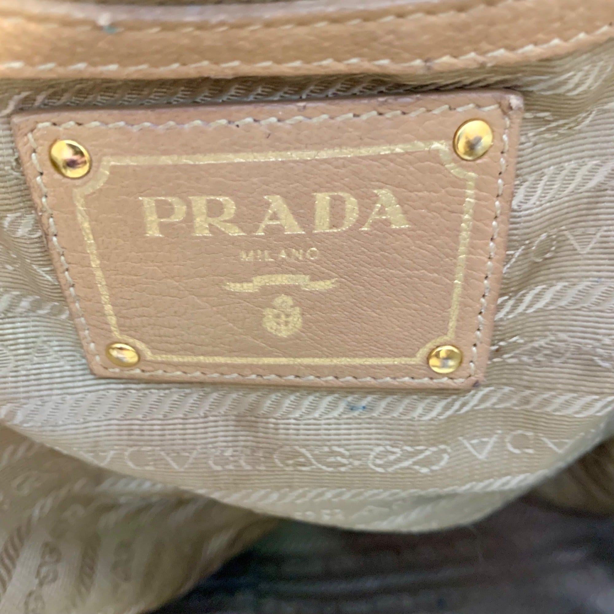 Prada Tan Cervo Sacca 2 Manici Shoulder Bag