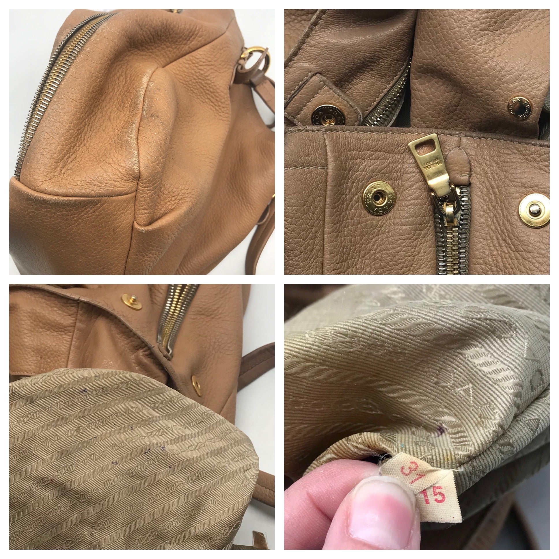 Prada Tan Cervo Sacca 2 Manici Shoulder Bag