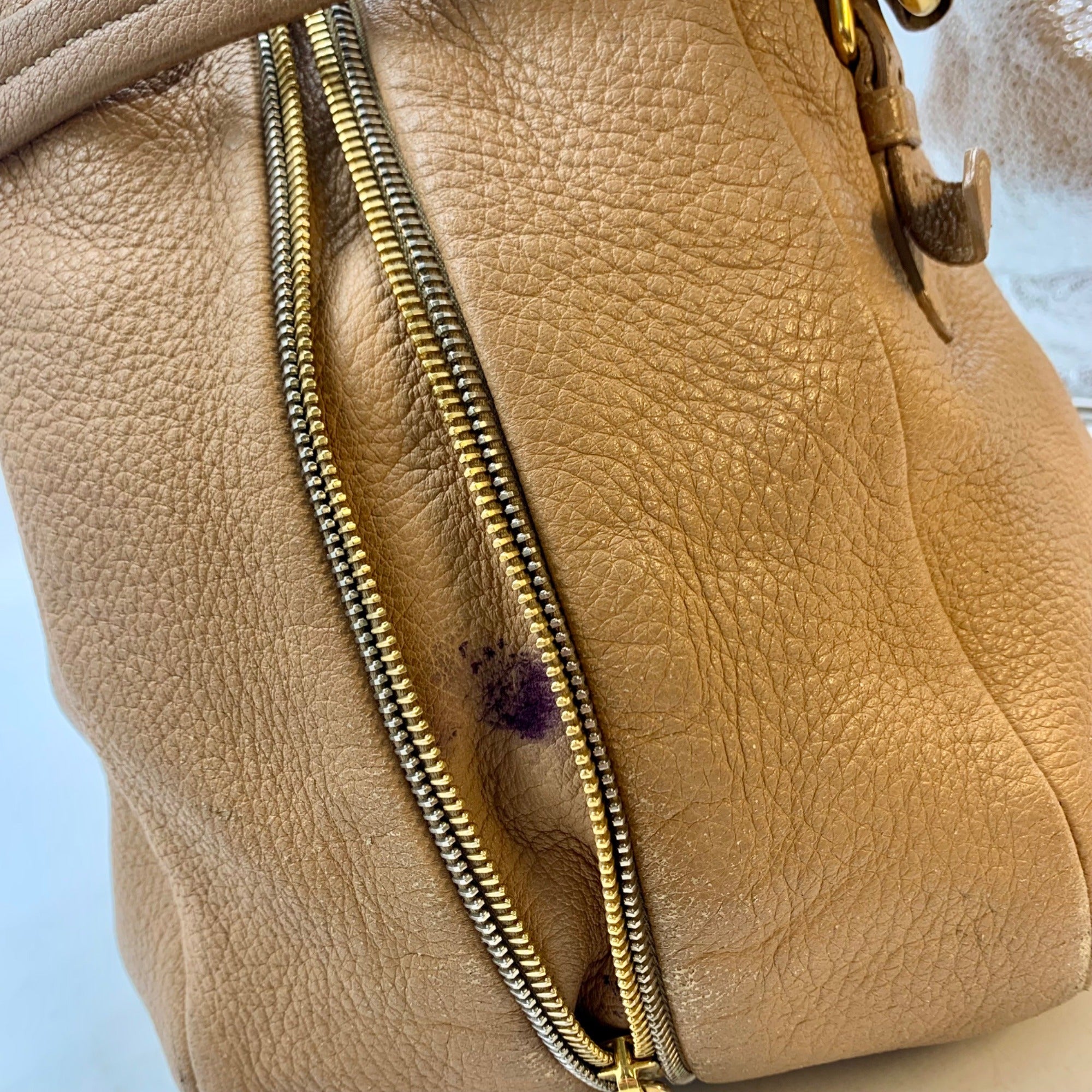 Prada Tan Cervo Sacca 2 Manici Shoulder Bag