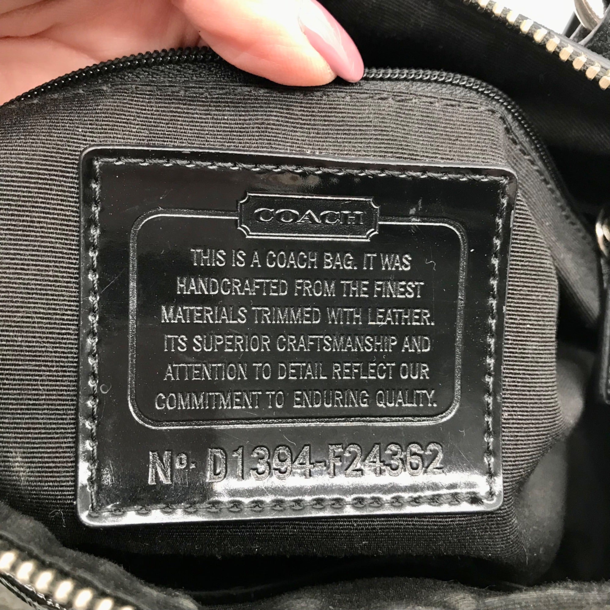 Coach Gray And Black Leather Signature Stripe Satchel Bag F24362