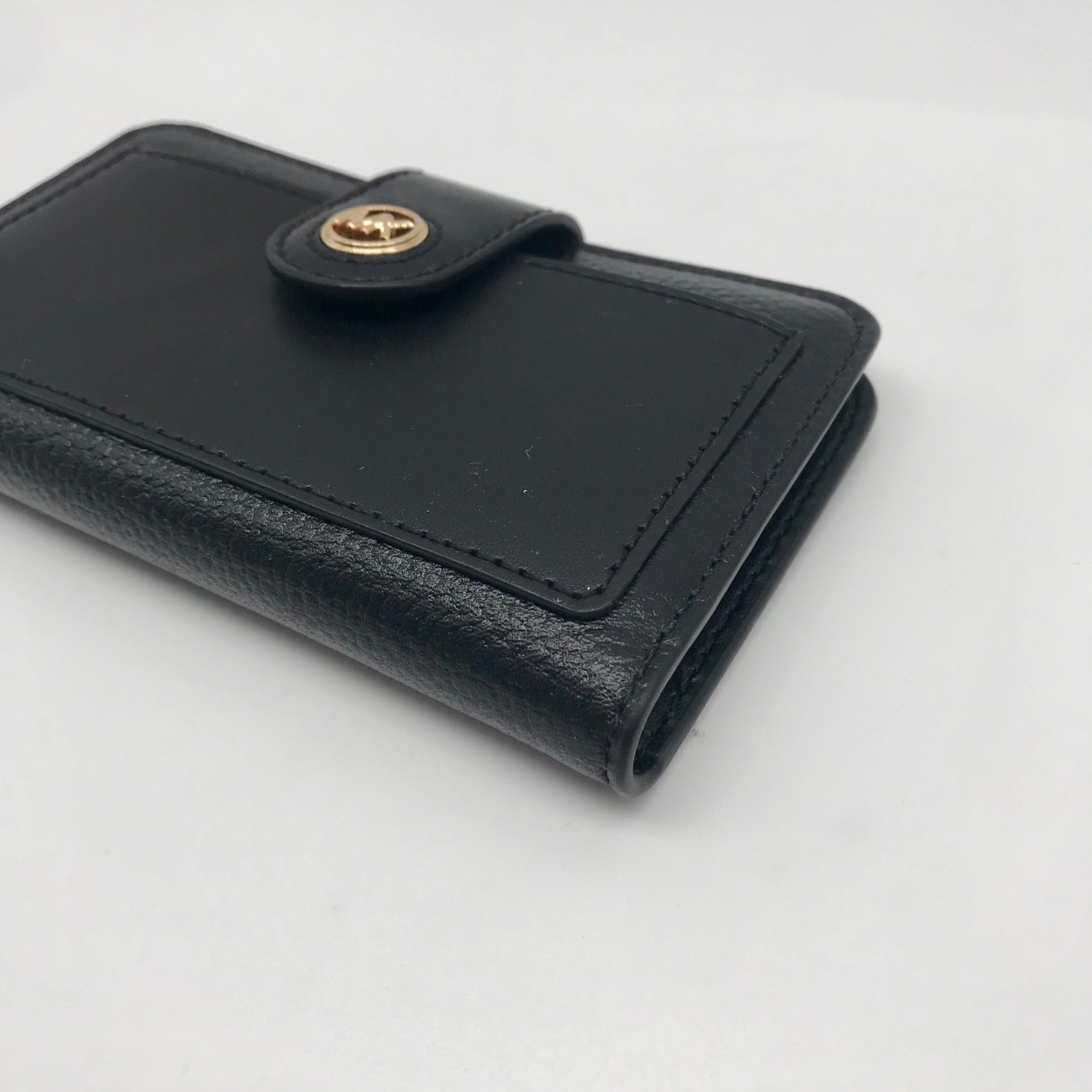 Michael Kors Black Leather Charm Medium Tab Bifold Wallet