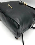 Michael Kors Black Pebbled Leather Raven Medium Backpack