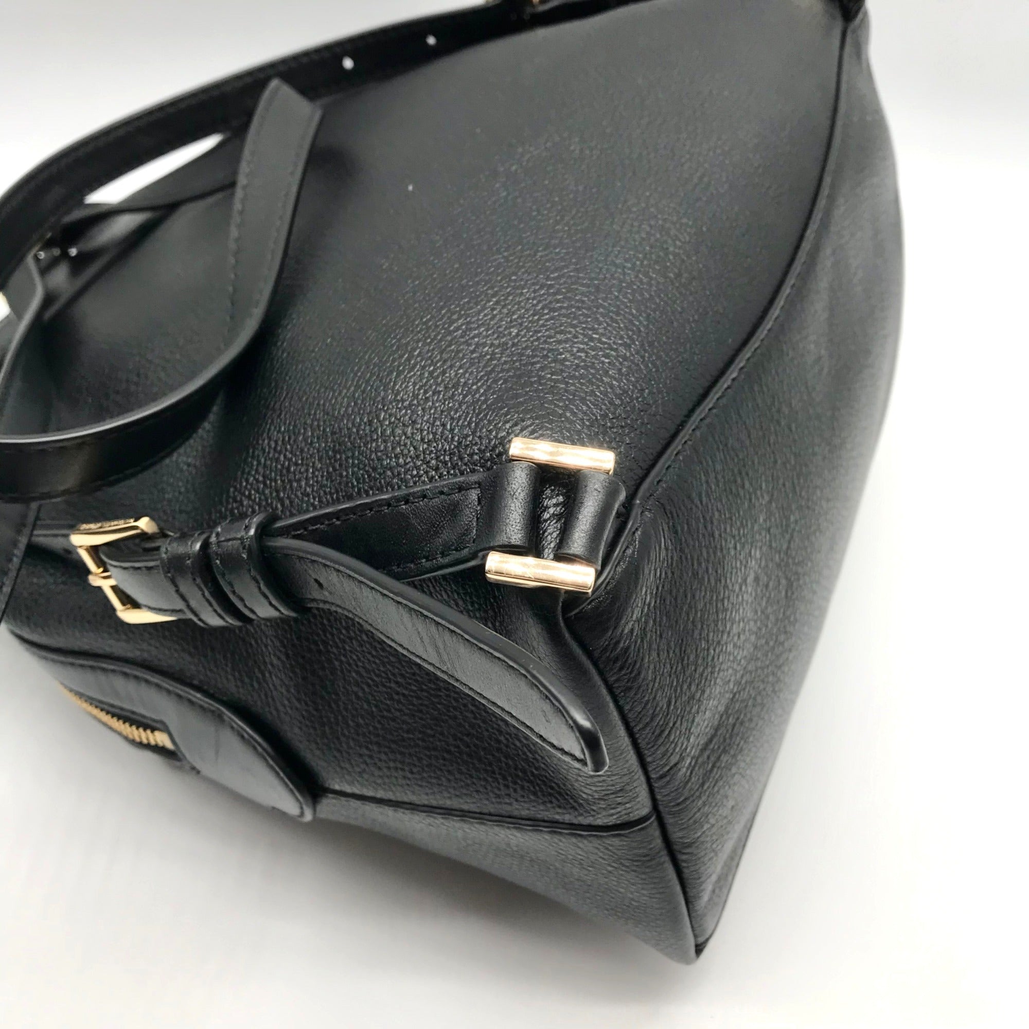 Michael Kors Black Pebbled Leather Raven Medium Backpack