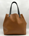 Luruena Brown Pebbled Leather Shoulder Bag