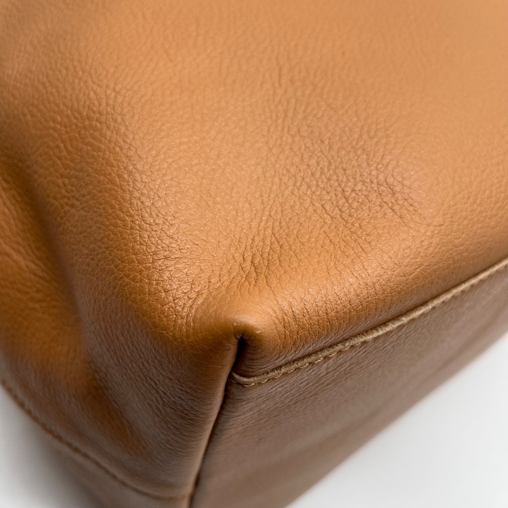 Luruena Brown Pebbled Leather Shoulder Bag