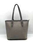 Michael Kors Gray Saffiano Leather Jet Set Pocket Tote Bag