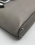 Michael Kors Gray Saffiano Leather Jet Set Pocket Tote Bag