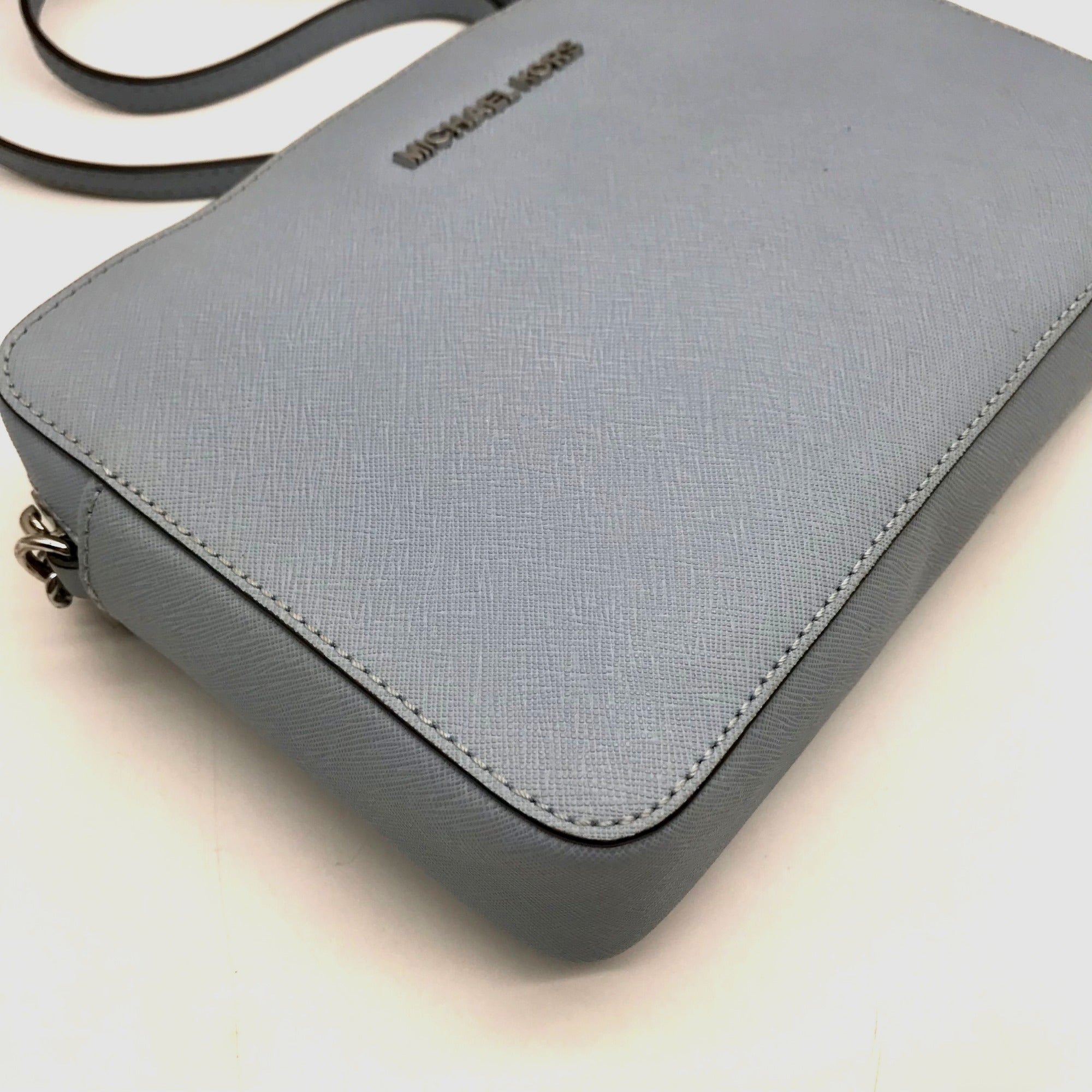 Michael Kors Jet Set Sky Blue East West Saffiano Leather Crossbody