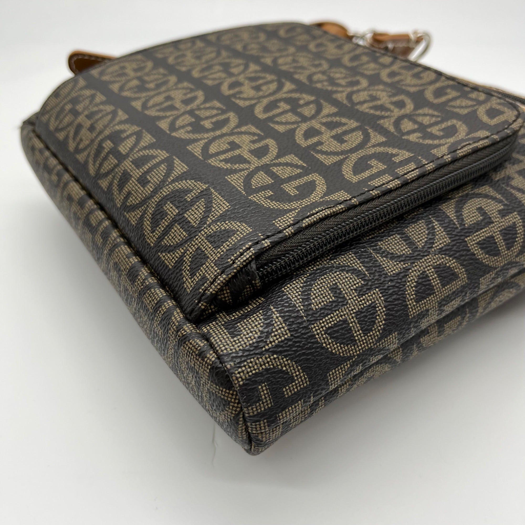 Giani Bernini Brown Block Signature Crossbody Bag