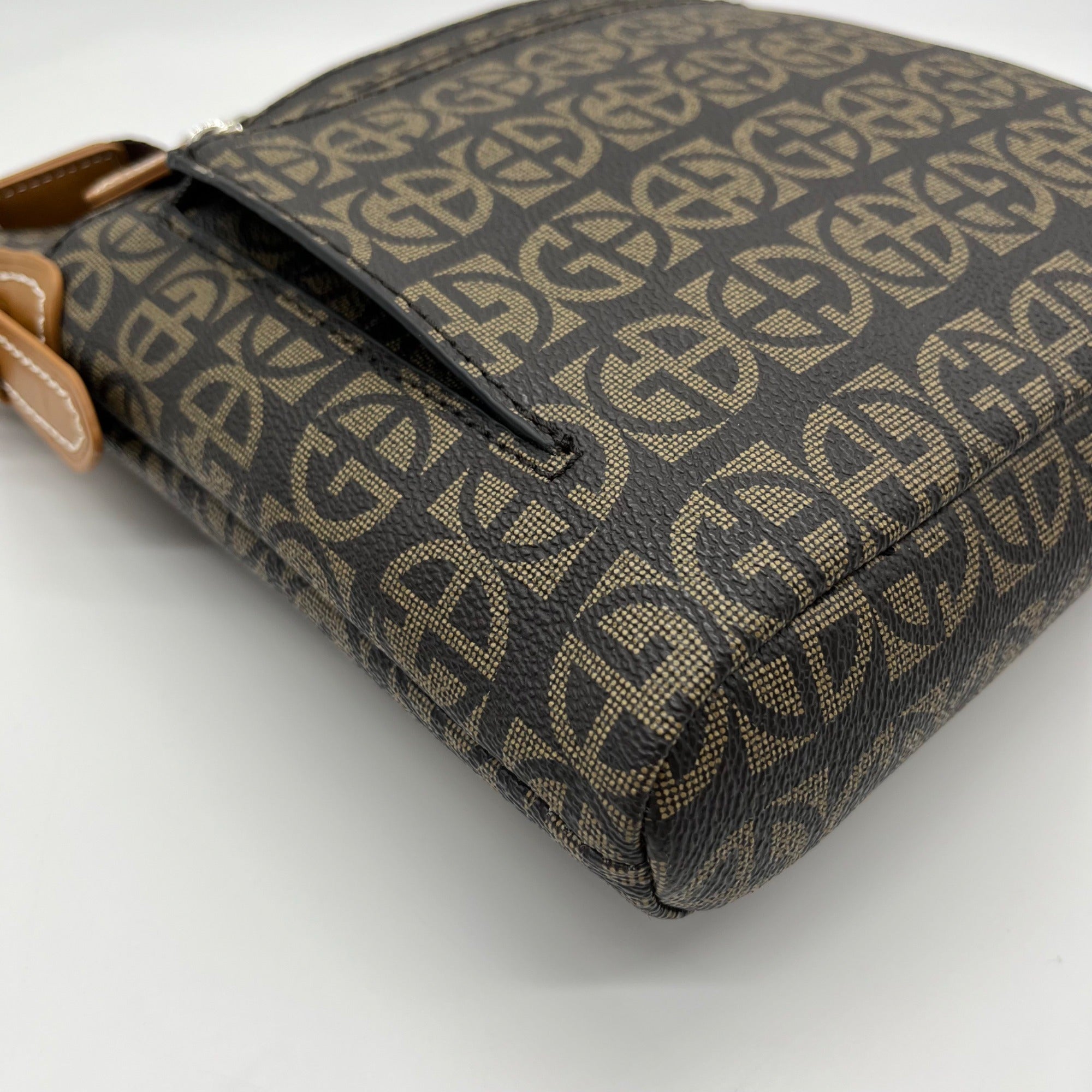 Giani Bernini Brown Block Signature Crossbody Bag