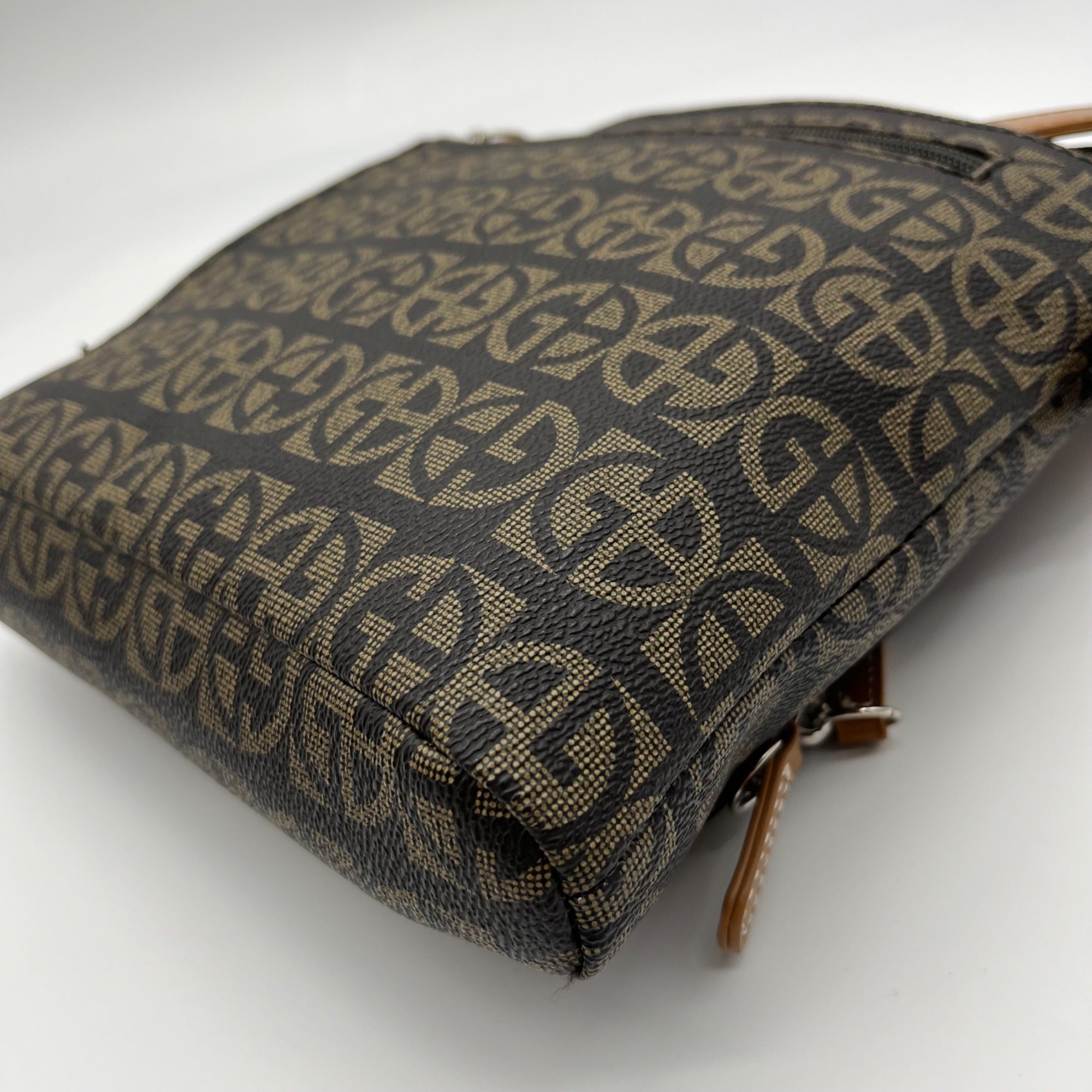 Giani Bernini Brown Block Signature Crossbody Bag