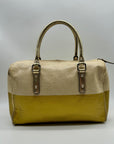 Kate Spade Beige Melinda Flicker Metallic Gold Satchel Bag
