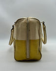 Kate Spade Beige Melinda Flicker Metallic Gold Satchel Bag