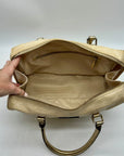 Kate Spade Beige Melinda Flicker Metallic Gold Satchel Bag