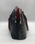 Nicole Lee Black Career Woman Faux Leather Dome Satchel