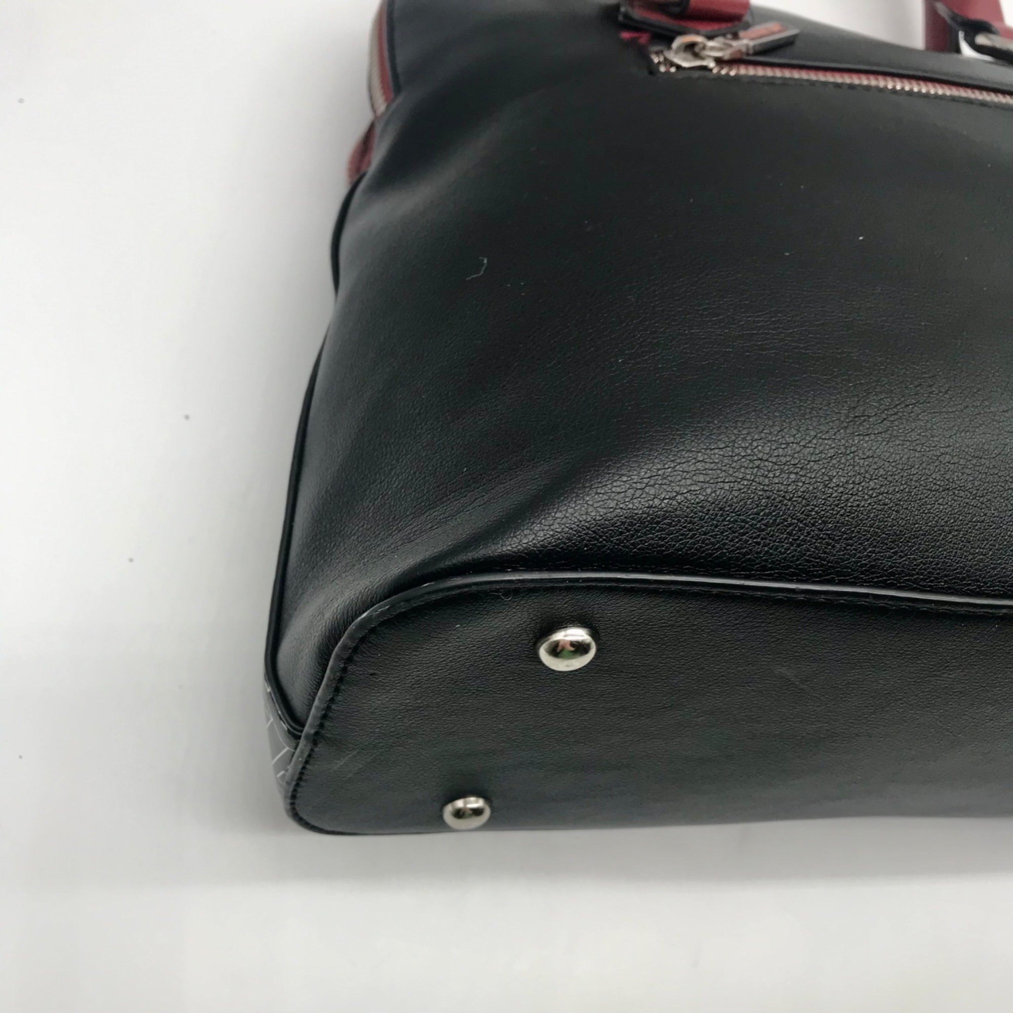 Nicole Lee Black Career Woman Faux Leather Dome Satchel