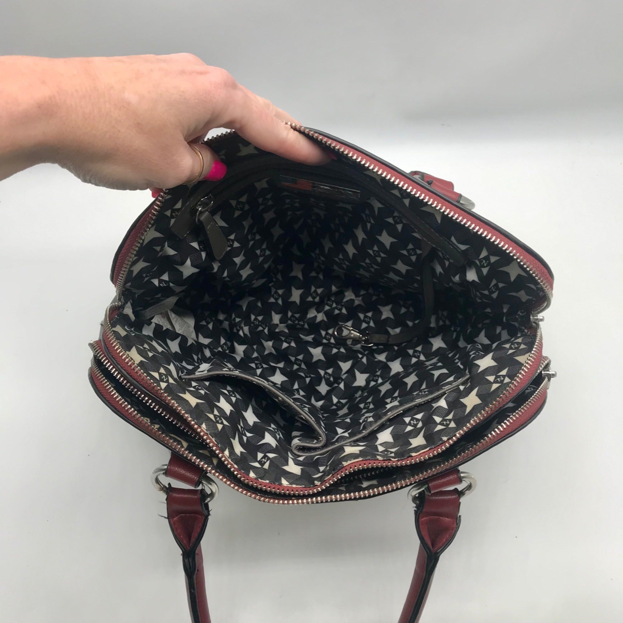 Nicole Lee Black Career Woman Faux Leather Dome Satchel
