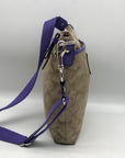 Coach Signature Khaki & Purple Poppy Crossbody Swingpack