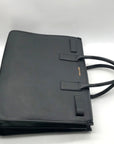 Anne Klein Black Faux Saffiano Leather Large Tote Bag Set