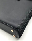Anne Klein Black Faux Saffiano Leather Large Tote Bag Set