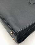 Anne Klein Black Faux Saffiano Leather Large Tote Bag Set