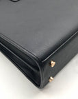 Anne Klein Black Faux Saffiano Leather Large Tote Bag Set