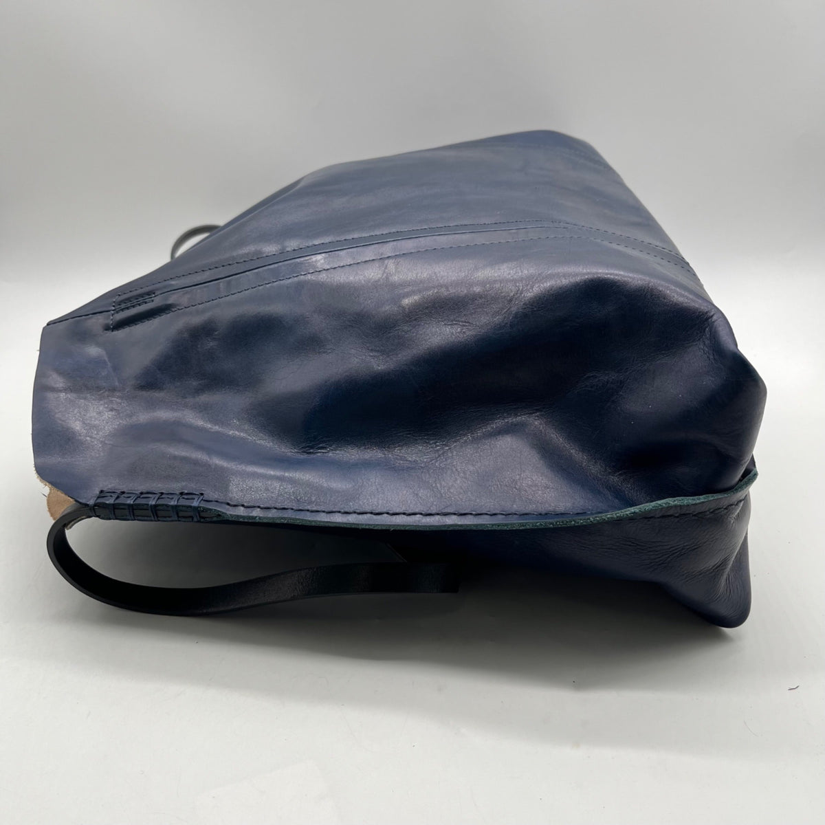 Old Trend Navy Blue Slouchy Leather Forest Island Tote Bag