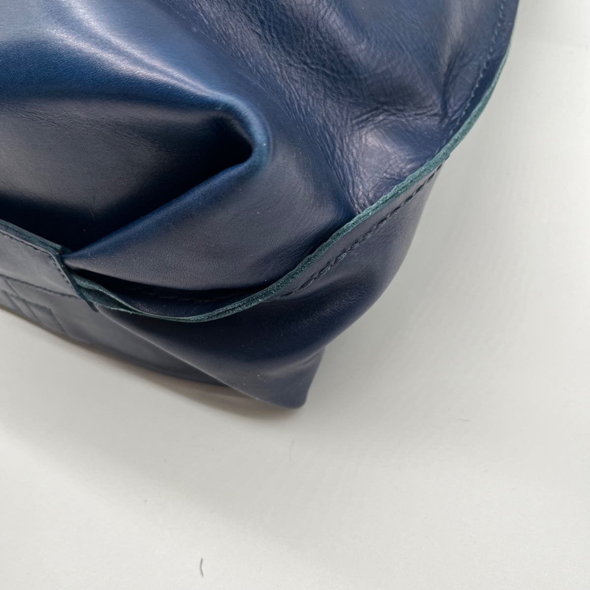 Old Trend Navy Blue Slouchy Leather Forest Island Tote Bag