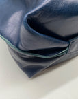 Old Trend Navy Blue Slouchy Leather Forest Island Tote Bag