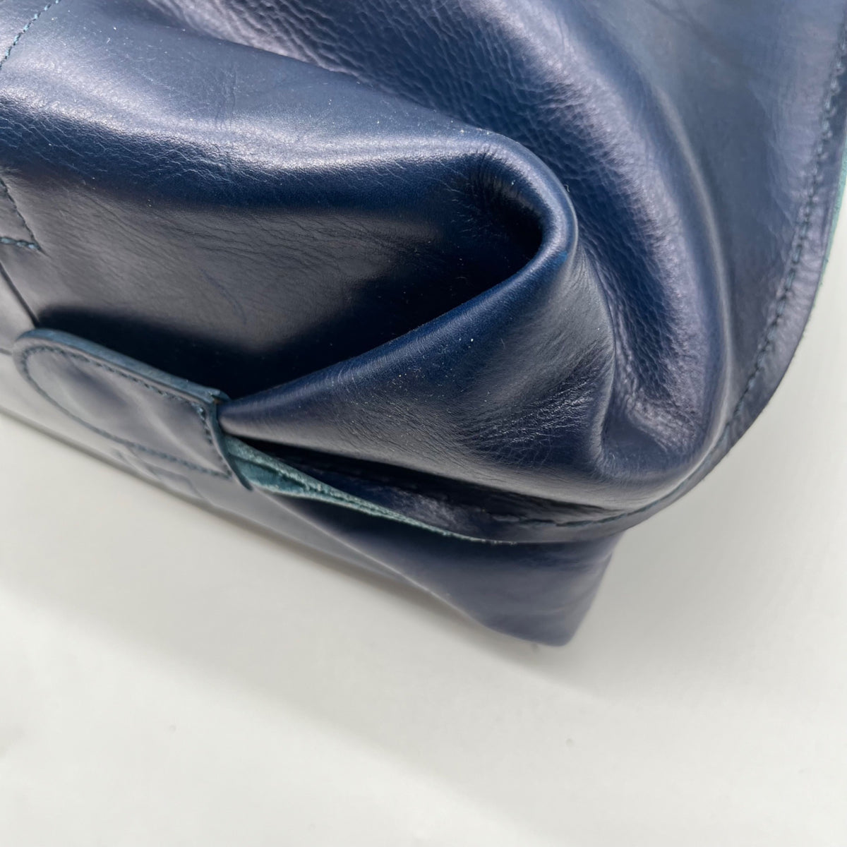 Old Trend Navy Blue Slouchy Leather Forest Island Tote Bag
